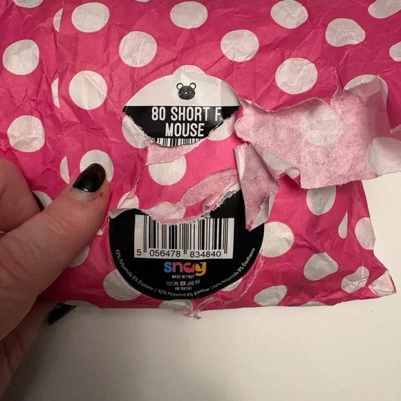 Snag tights black & white mouse - Picture 7 of 7